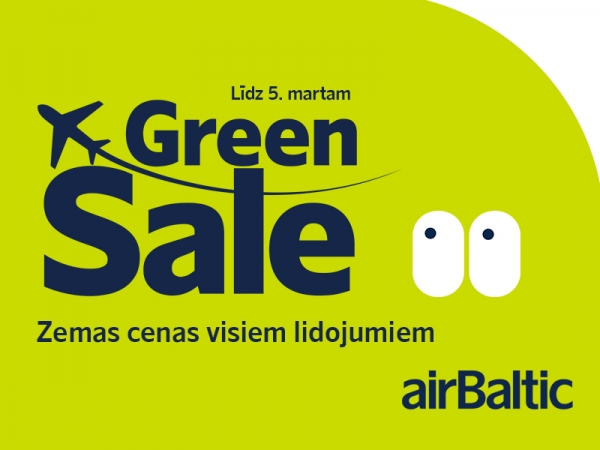 airBaltic - Большая распродажа авиабилетов - навстречу весне с GREEN SALE